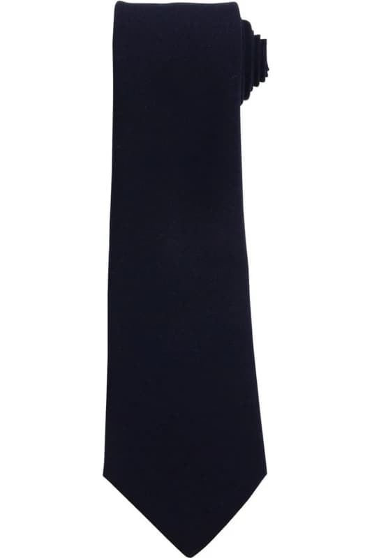 Premier Premier Plain Polyester Tie in Navy Navy One Size Unisex 5063470682898