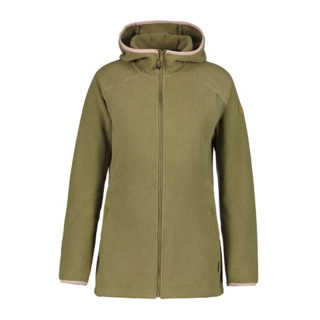 Icepeak Womens Millwood Hooded Full-Zip Fleece Fabric Dark Olive female 12 (M)