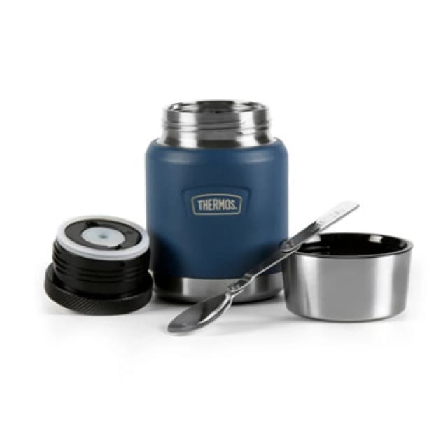 Sharp Thermos Icon Series Stainless Steel Food Flask 470Ml With Spoon - Navy, Blue 5.0509E+12