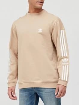 adidas Originals Lock Up Crew Sweat Top - Beige, Brown, Size L, Men