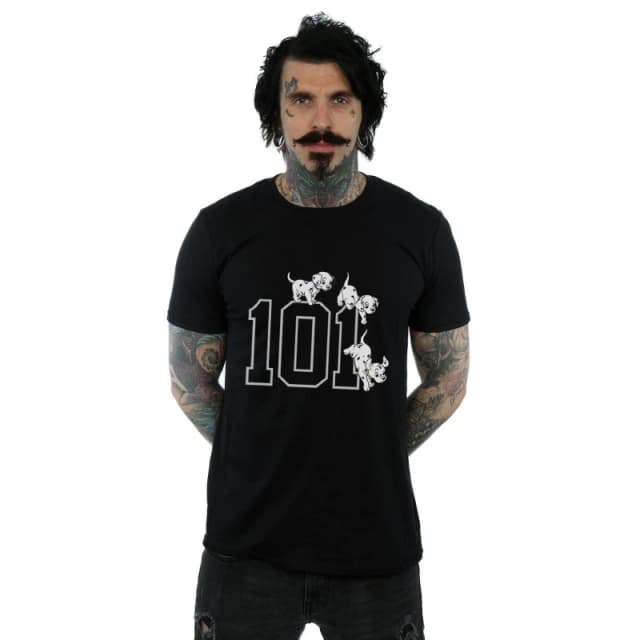 Disney Men 101 Dalmatians 101 Doggies T-Shirt in Black Size: Small Black S Male 5057245608480