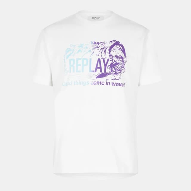 Replay Mens Surf T-Shirt White male S