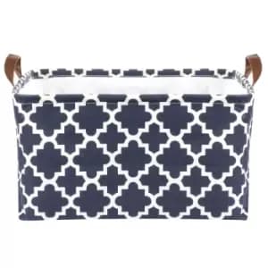 Storage Basket with Drawstring Cover M&W - White/Blue