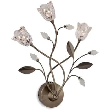 Firstlight - Cindy - 3 Light Indoor Wall Light Antique Brass, Clear Glass, G4 Bulb