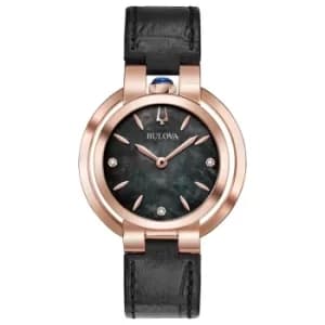 Bulova Rubaiyat Ladies Diamond Rose Gold Plated Strap Watch