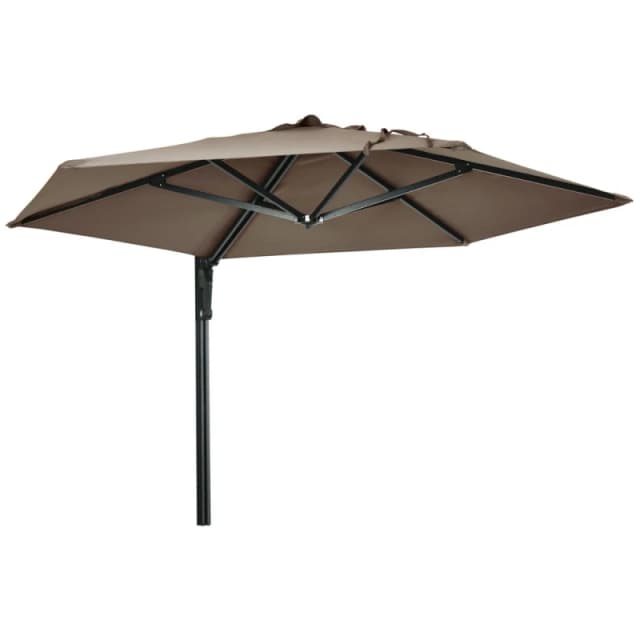 Outsunny 2.5m Wall Mounted Parasol - Outsunny 84D-210V00KK