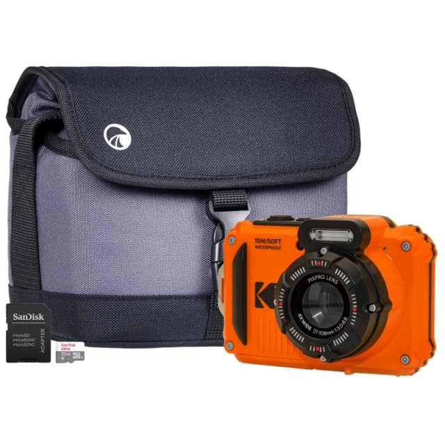 Kodak PIXPRO WPZ2 16MP 4x Zoom Tough Compact Camera - Orange - Camera