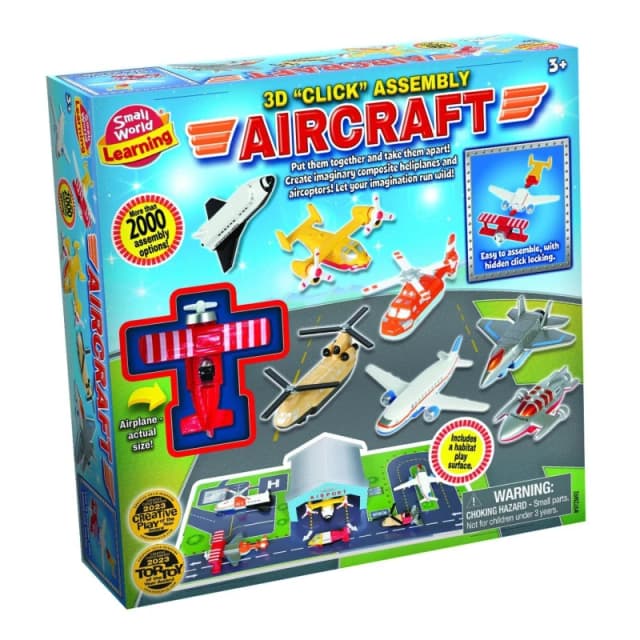 Small World Toys 3D Click Assembly Aircraft, Multi 1692