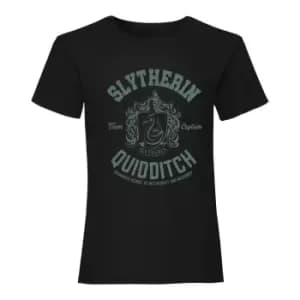 Harry Potter Womens/Ladies Slytherin Quidditch Fitted T-Shirt (XL) (Black)