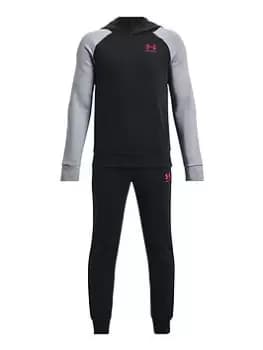 Under Armour Rival Fleece Suit Older Boys-Black/Grey, Size S=7-8 Years