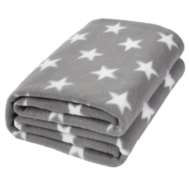 OHS OHS Pack of 10 Printed Fleece Blanket Throw in Light Grey Size: 120cm x 150cm Light Grey 120cm x 150cm Unisex 5027434138357