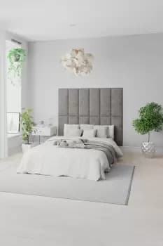 EasyMount Wall Mounted Upholstered Panels, Modular DIY Headboard in Firenze Velour Fabric (Pack of 2)