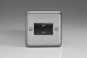 Varilight Classic Fan Isolating Switch 3 Pole with Black Inserts - Matt Chrome - XSFIB