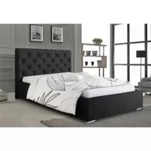 Hillary Bed Super King Plush Velvet Black