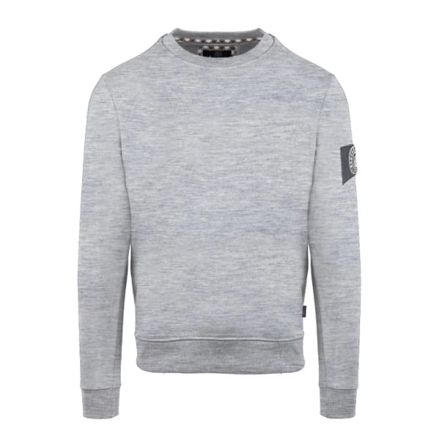 Aquascutum Mens Roundnk Sweat Crew Sweatshirt Crew Sweaters Small Grey 52345902350