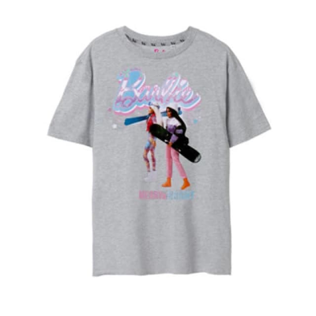 (XX-Large) Barbie Short Sleeved T-Shirt (Womens Grey)
