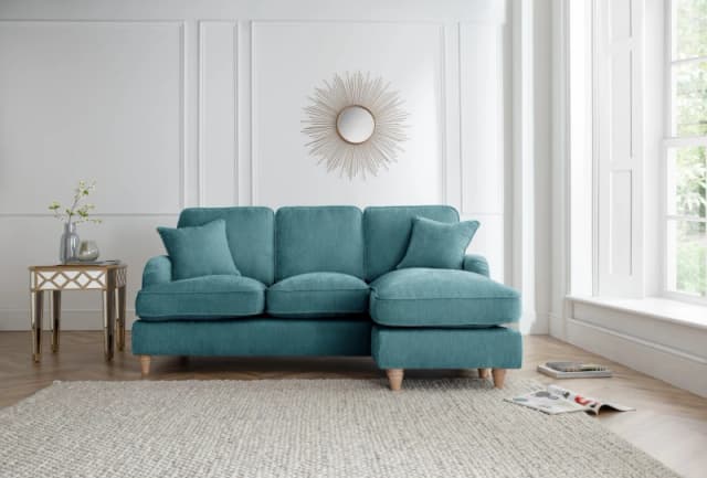 The Great Sofa Company Orla Right Hand Chaise Sofa Manhattan Charcoal in Emerald Emerald Unisex