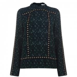 Sofie Schnoor Studded Leopard Print Blouse - 3020 - DK Green