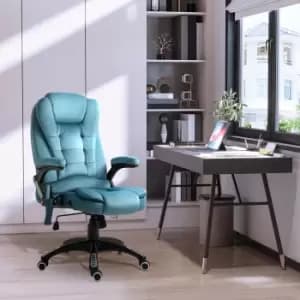 Vinsetto Reclining Office Chair with Heating Massage Points, Blue