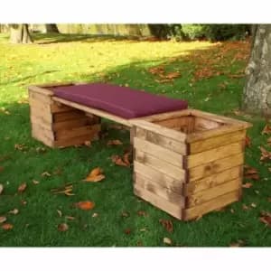 Charles Taylor Deluxe Planter Bench with Cushion, Burgundy