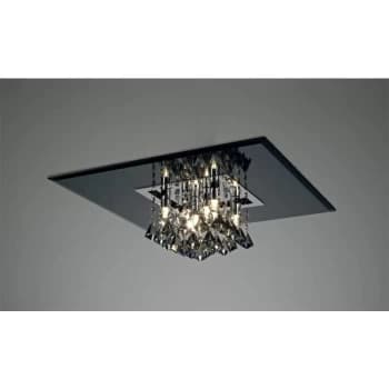 Ceiling light Starda square 8 Bulbs G9 polished chrome / smoked Mirror / smoked crystal