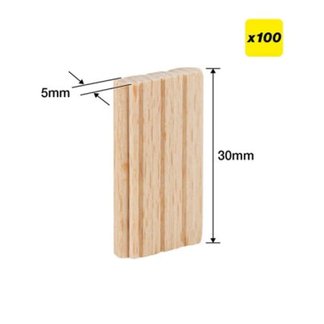 Trend Ten/5X30/100 Beechwood Mortice Tenons 5X30mm Festool Domino System X100
