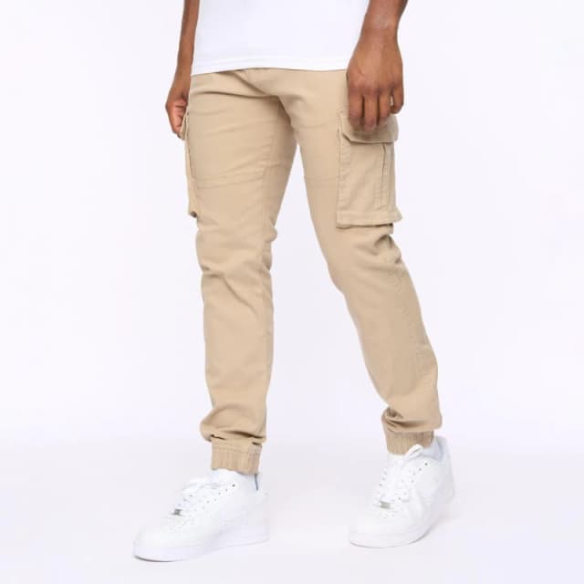 Crosshatch Crosshatch Men Frentons Cargo Pants in Stone Size: 38L Stone 38L Male 5059294543514