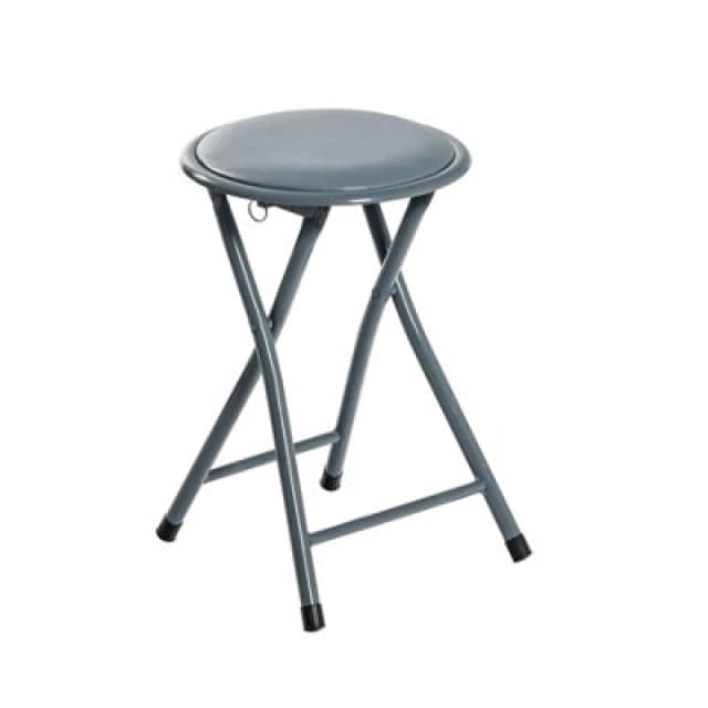 Harbour Housewares Padded Folding Stool - Grey