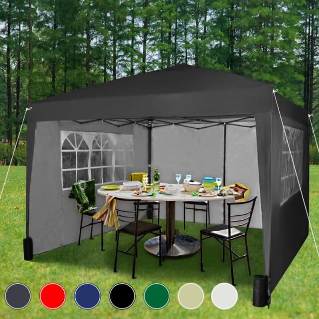 MCC DIRECT Mcc Direct - Mcc 3 x 3m Pop up Gazebo Waterproof Outdoor Garden Marquee Canopy ws Black GZ1104