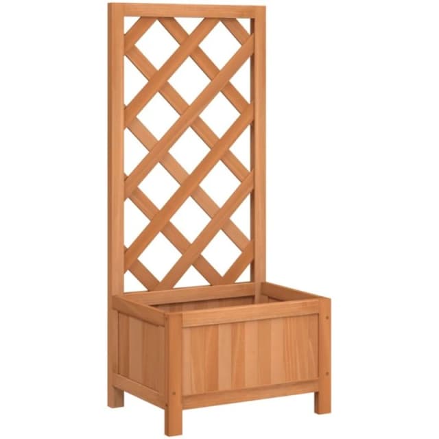 VIDAXL Planter with Trellis Brown Solid Wood Fir Vidaxl 8721012307278