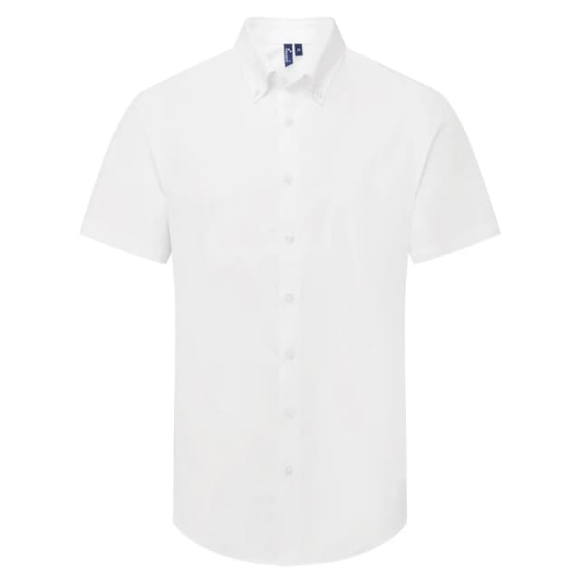 Premier Premier Men Supreme Oxford Short-Sleeved Formal Shirt in White Size: X-Small White XS Male 5063703959575