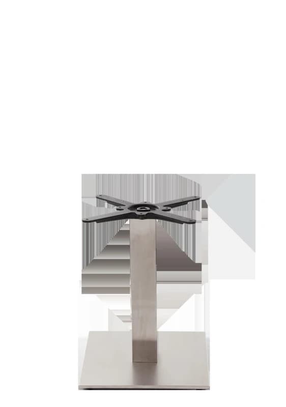 netfurniture Square Stainless Steel Table Base - Medium - Coffee Height - 480 Mm Silver