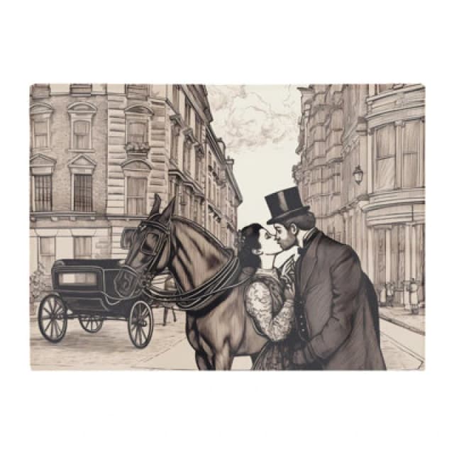 Warren Reed Designer Victorian Lovers On A London Street Chopping Board