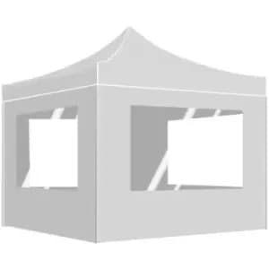 Professional Folding Party Tent with Walls Aluminium 3x3 m White Vidaxl White