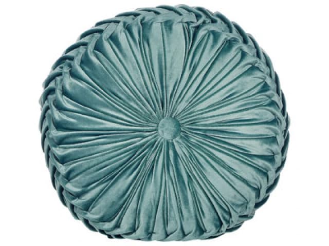 Beliani Throw Cushion Udala Velvet 40 X 40 Cm Teal Solid