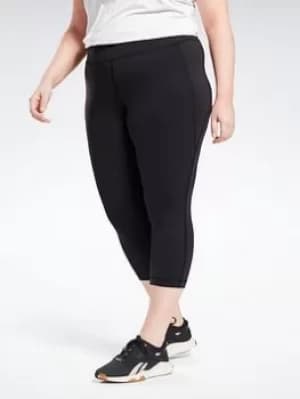 Reebok Lux 3/4 Leggings (plus Size), Black, Size 3X, Women