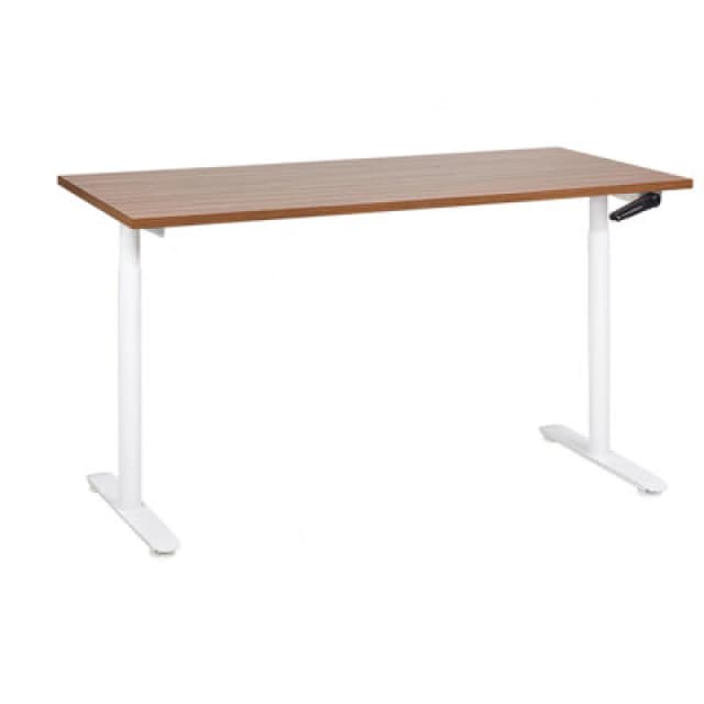 Beliani Manual Adjustable Standing Desk Destinas Brown/ White 160 Cm 72 Cm