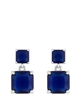 Jon Richard Rhodium Plated Cubic Zirconia Montana Drop Earrings
