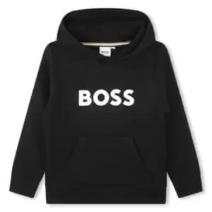 Boss Logo Print Hoodie Boys - Black