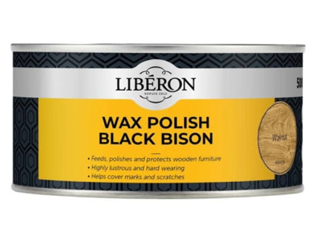Liberon 126882 Black Bison Wax Paste Walnut 500Ml Libbpww500N