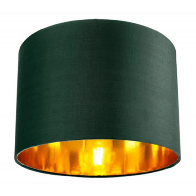 Happy Homewares Contemporary Green Cotton 10 Table/pendant Lamp Shade With Shiny Copper Inner