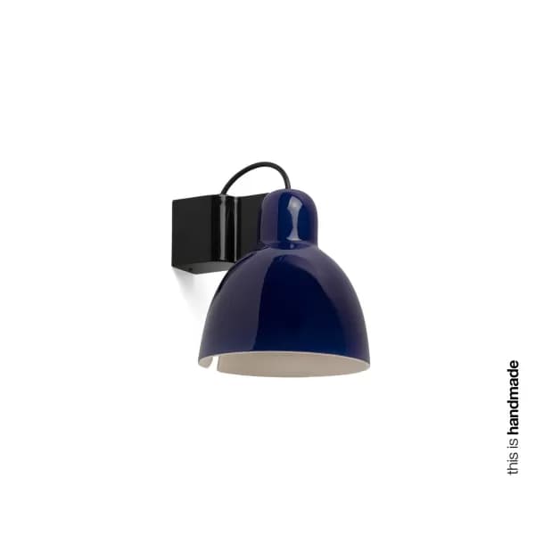 Venice White Dome Wall Lamp Cobalt Blue
