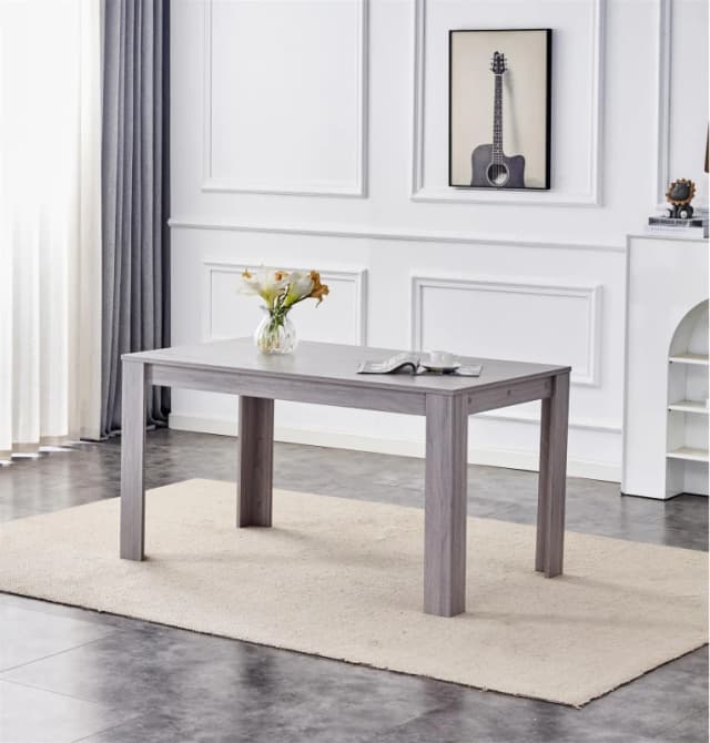 KOSY KOALA KOSY KOALA Dining Table Grey Wood Kitchen Place for 6 Seats, Dining Table Only (Grey H75 x L140 x W80 CM) Size: 140cm x 80cm Grey 140cm x