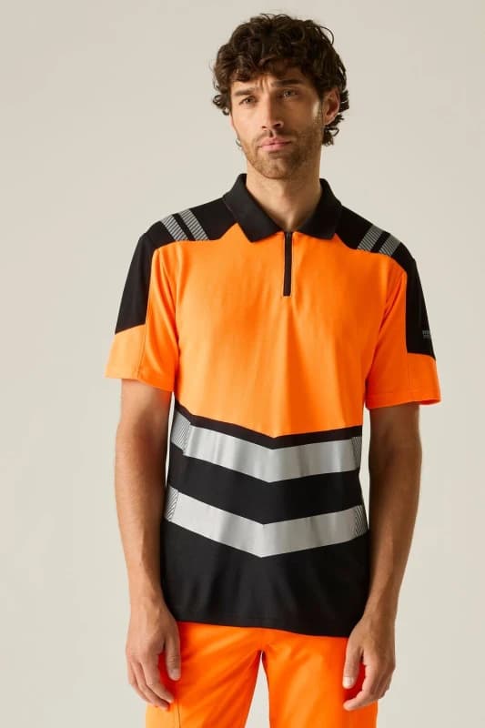 Regatta Mens Hi-Vis X-PRO Polo Shirt in Orange Size: XL Orange Male XL