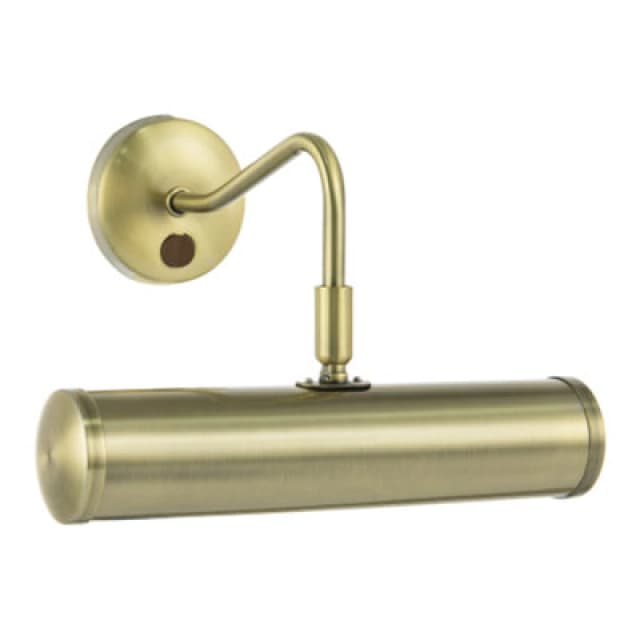 Happy Homewares Classic Traditional Picture Wall Light In Antique Brass With Switch Button