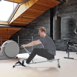 Fitness Rowing Machine, Grey Black