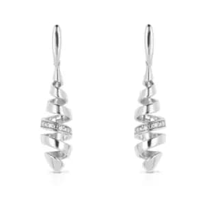 JG Fine Jewellery 9ct White Gold Diamond Spiral Drop Earrings