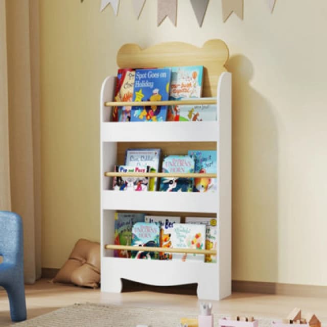 Aiyaplay 3 Tier Kids Bookshelf Bear Theme Children Bookcase