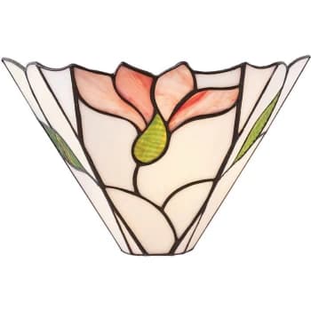 Interiors Botanica - 1 Light Indoor Wall Uplighter Dark Bronze with Tiffany Glass, E14