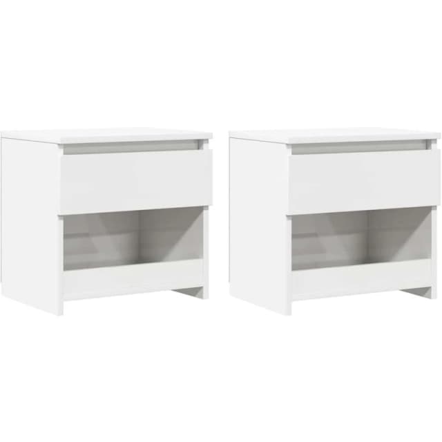 VIDAXL Bedside Cabinets 2 pcs High Gloss White 40x30x39cm Engineered Wood Vidaxl 8720286353028